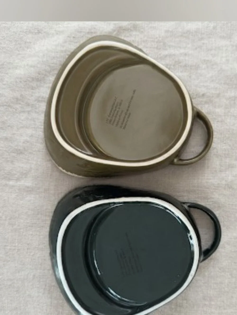 Handmade Ceramic Dip Bowl Set Two-Piece Chip & Dip Serving Platter Olive & Slate